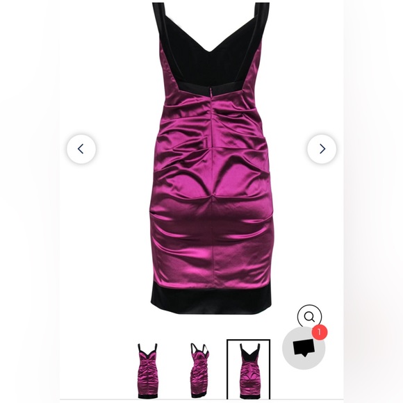 Nicole Miller Women's Satin Ruched Evening Dress - Picture 4 of 8